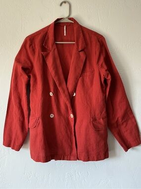 Free People Double-Breasted Lightweight Blazer